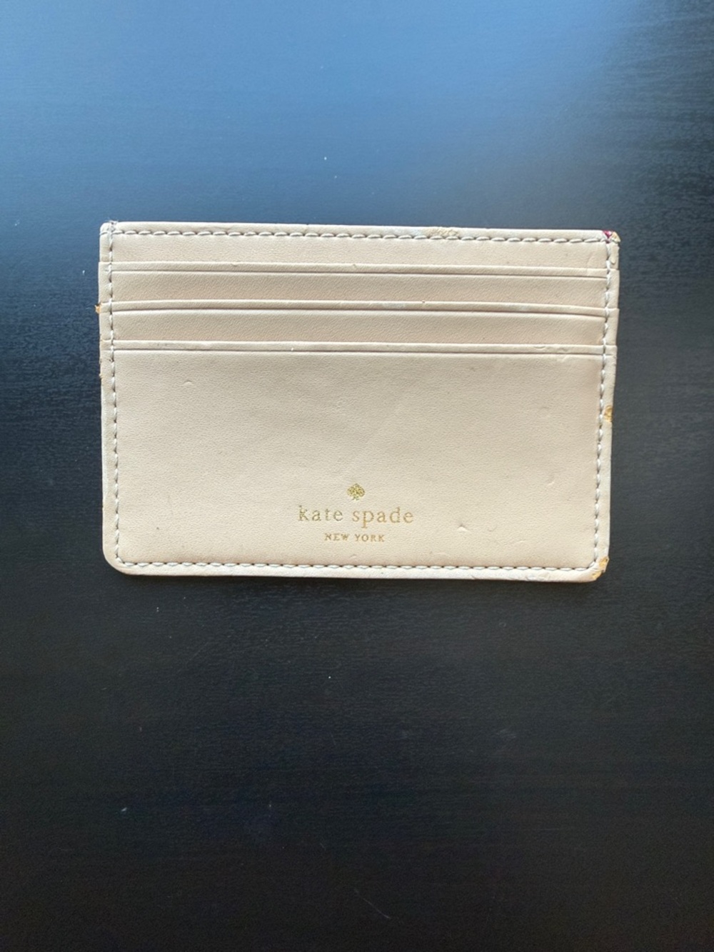 kate spade Red Leather Card Case with Gold Plaque - Picture 7 of 14